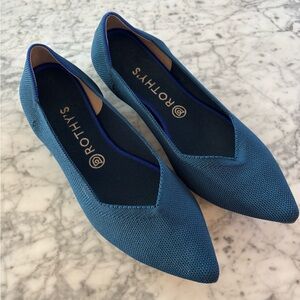 Rothy’s The Point Pointed Toe Flats Blue 10.5